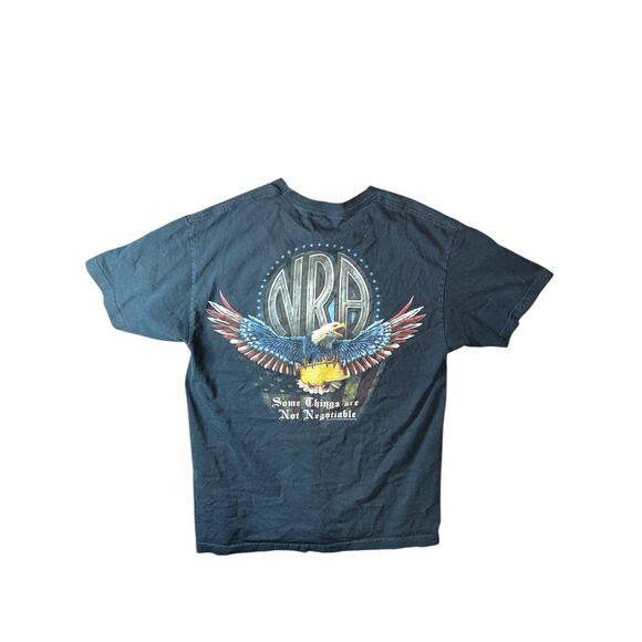 VTG NRA Blue Short Sleeve T Shirt L Mens USA Eagle 2nd Amendment Print Patriot - Picture 4 of 7